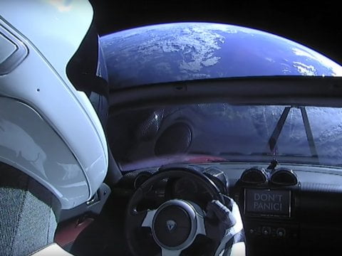 Starman roadster in space